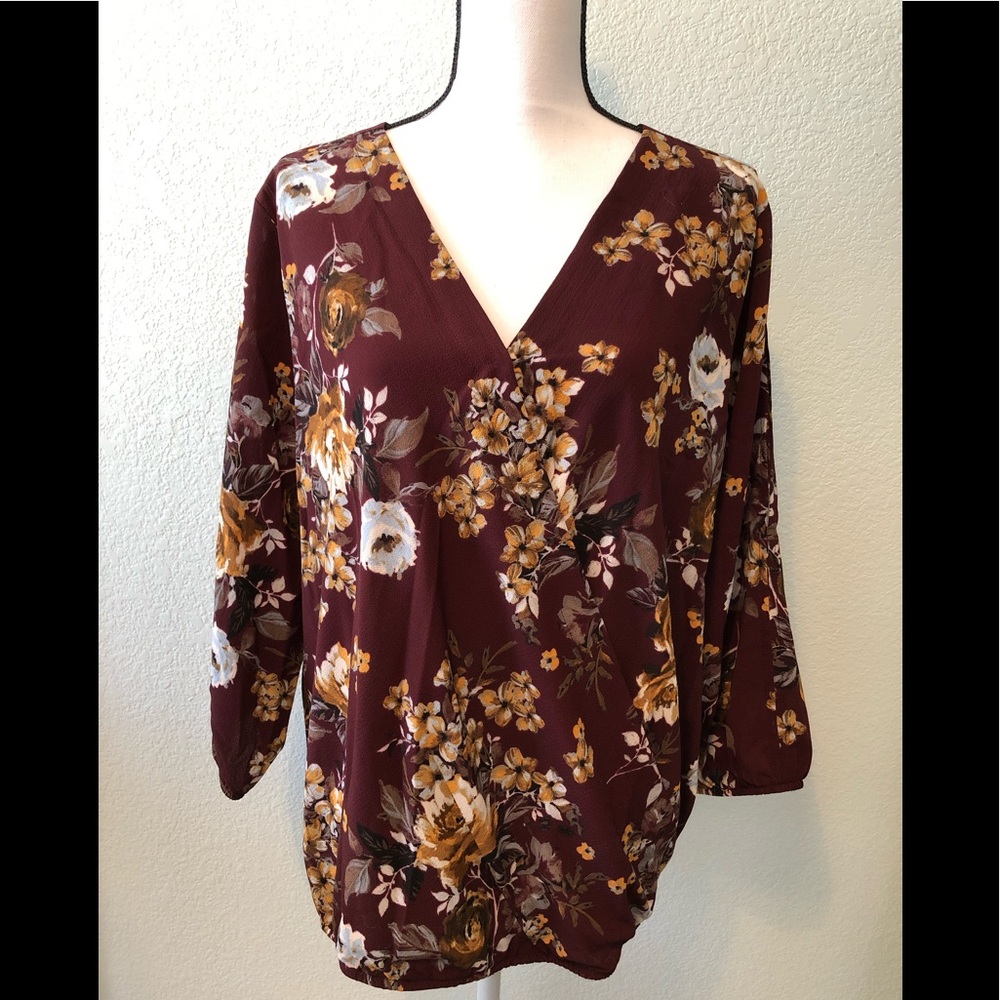 Apt. 9 Long-Sleeve Floral Blouse